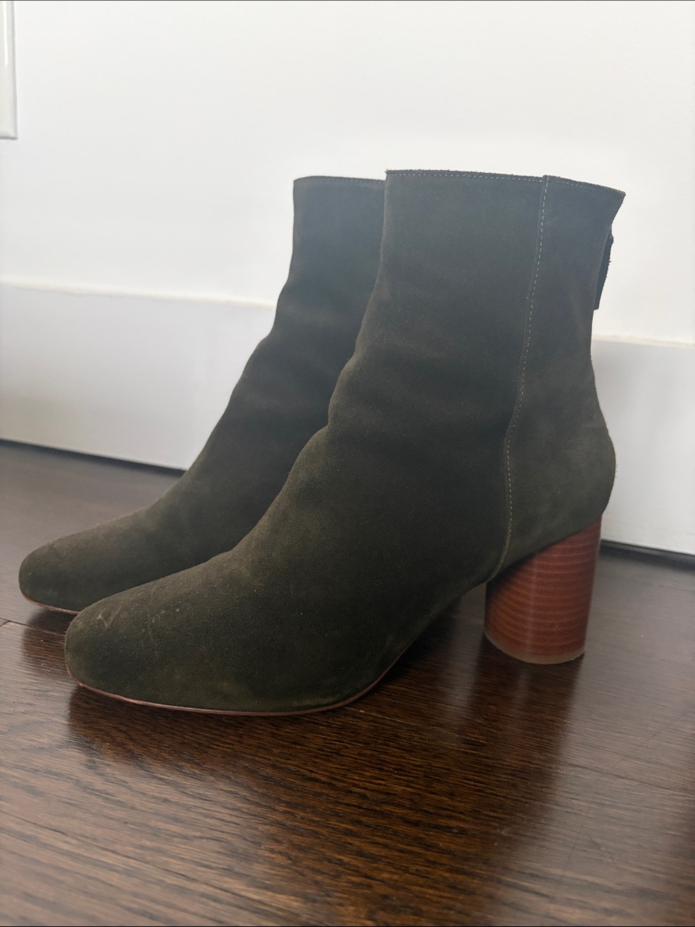 Sandro Paris Sasha Suede Block Heel Ankle Boots